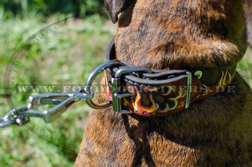 Handbemaltes Hundehalsband für Boxer