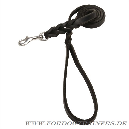 Leather Dog Leash, Braided from Hand