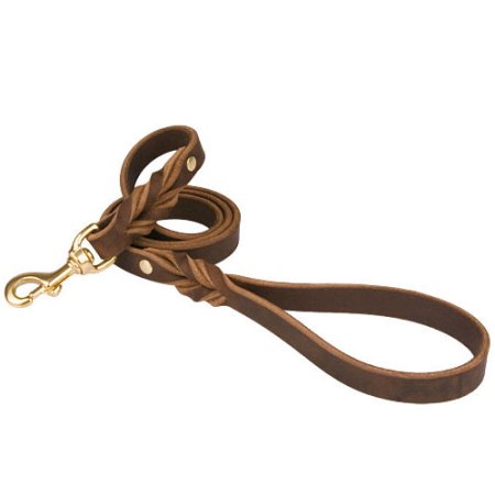 Handcrafted leather dog leash for walking/tracking, 20mm