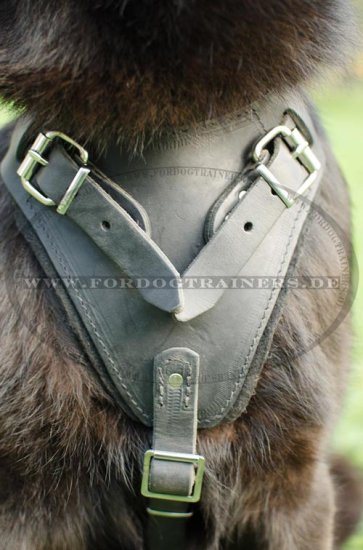 Protection,Attack Leather Dog Harness K9 for German Shepherd