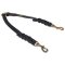 Braided leather coupler leash for walking 2 dogs