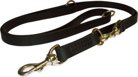 Dog leash of leather, multifunctional, 20 mm