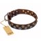 Exclusive Leather Dog Collar "Strong Shields" FDT Artisan