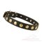 Leather Dog Collar with Small Circles, 1 inch wide