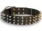 Attraktives Leder Hundehalsband mit Spikes und Pyramiden