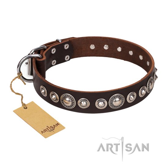 Hundefreundliches Halsband Leder "Step and Sparkle" FDT Artisan