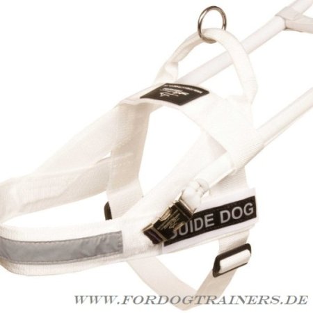 White Assistance Dog Harness of Nylon