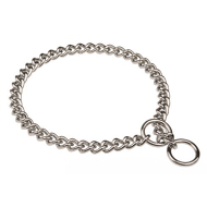 Choke dog collar with round Links of chome plated Steel buy