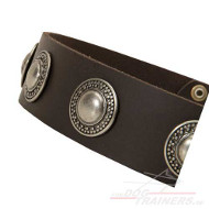 Leather Dog Collar with Silver Conchas affordable buy