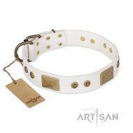 "Unforgettable Impress" FDT Artisan weißes Lederhalsband "Unforgettable Impress" FDT Artisan weißes Lederhalsband
