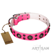 "Rich Berry" FDT Rosa Lederhalsband mit niedlichen Schmucken "Rich Berry" FDT Rosa Lederhalsband mit niedlichen Schmucken