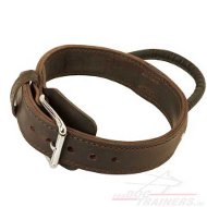 Comfortable training collar from leather with grip