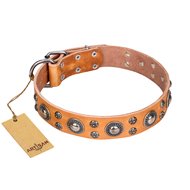 Halsband aus Leder "Extra Sparkle" FDT Artisan, hell-braun Halsband aus Leder "Extra Sparkle" FDT Artisan, hell-braun