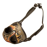 Designer Dog Muzzle with Flame Design