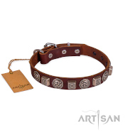 Keltisches Designer Halsband aus Leder mit großen Nieten ❁ ❁ ❁