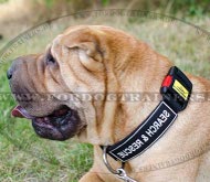 Allwetter Nylon Halsband für Shar Pei | Halsband mit Logos