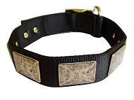 Nylon Dog Collar With Vintage Plates for German Shepherd