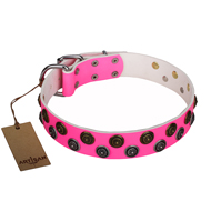 Pink Leder Hundehalsband "Glamour Finery" FDT Artisan Pink Leder Hundehalsband "Glamour Finery" FDT Artisan