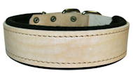 Doberman Leather dog collar padded with thick felt