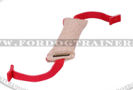 Beißwurst aus Jute mit Innennähten und Handgriffen, wertvoll Beißwurst aus Jute mit Innennähten und Handgriffen, wertvoll