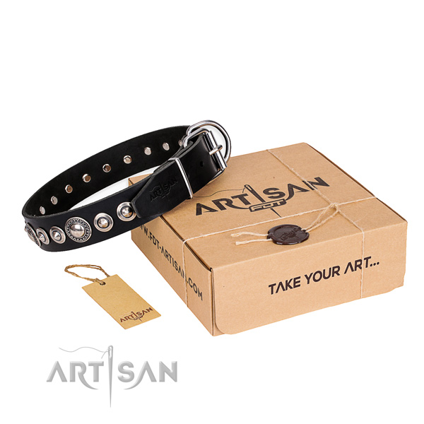 Nieten Halsband aus Leder von FDT Artisan