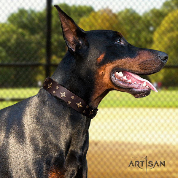 Doberman Halsband aus Leder