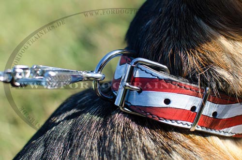 Bemaltes Deutscher Schäferhund Leder Halsband