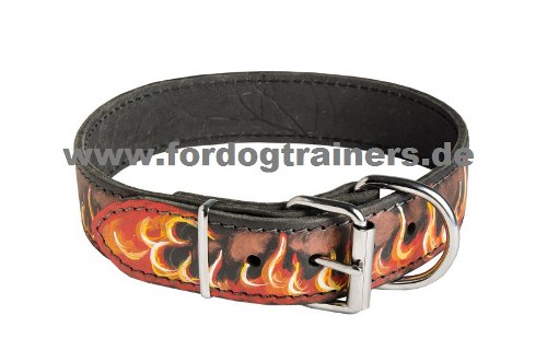 Deutscher Schäferhund Halsband Flamme-Design kaufen