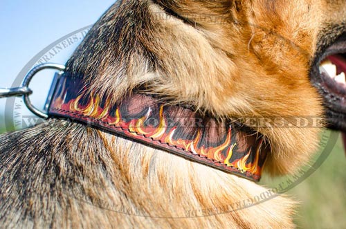 Handbemaltes Hundehalsband für Deutschen Schäferhund