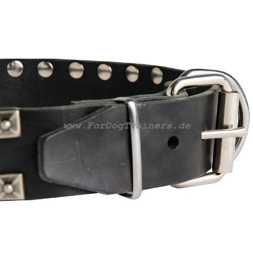 Nieten Halsband Hund, Leder-Halsband verstellbar