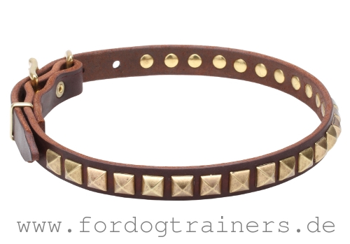 spitzenqualitatives Leder Hundehalsband