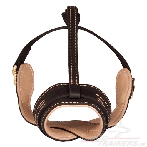 Leather dog muzzle with padding buy