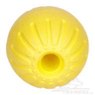 strong dog ball toy for chewing in yellow extra light