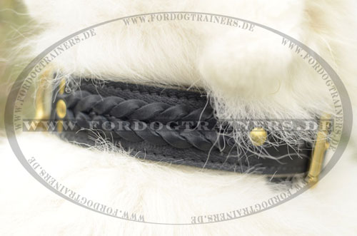 Geflochtenes Leder Hundehalsband für Samojede