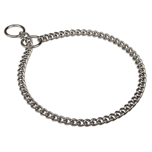 Kette Halsband, 3 mm, aus Stahl verchromt, Deutschland - zum Schließen ins Bild klicken