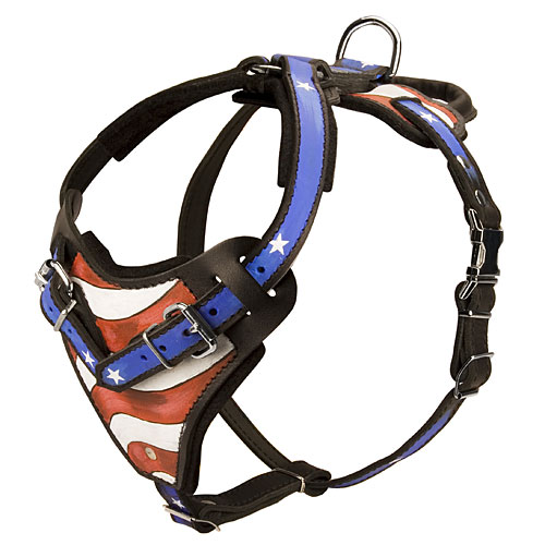 USA Style Dog Harness Chest Dog|Harness with Hand-painted Design - Click Image to Close