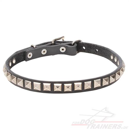 Fine Leather Dog Collar with Design "King Elegance" - Click Image to Close