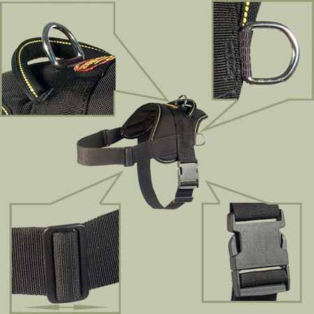 Nylon multi-purpose dog K9 harness for tracking/pulling