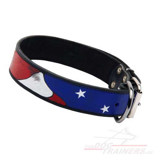 Halsband Leder im USA Stil bemalt von der Hand