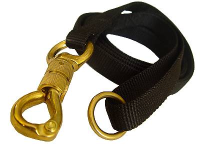 Police tracking dog leash with massive solid brass snap 6 foot - Click Image to Close